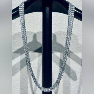 Vintage Celebrity Silver Tone 8 Strand Snail Chain Necklace